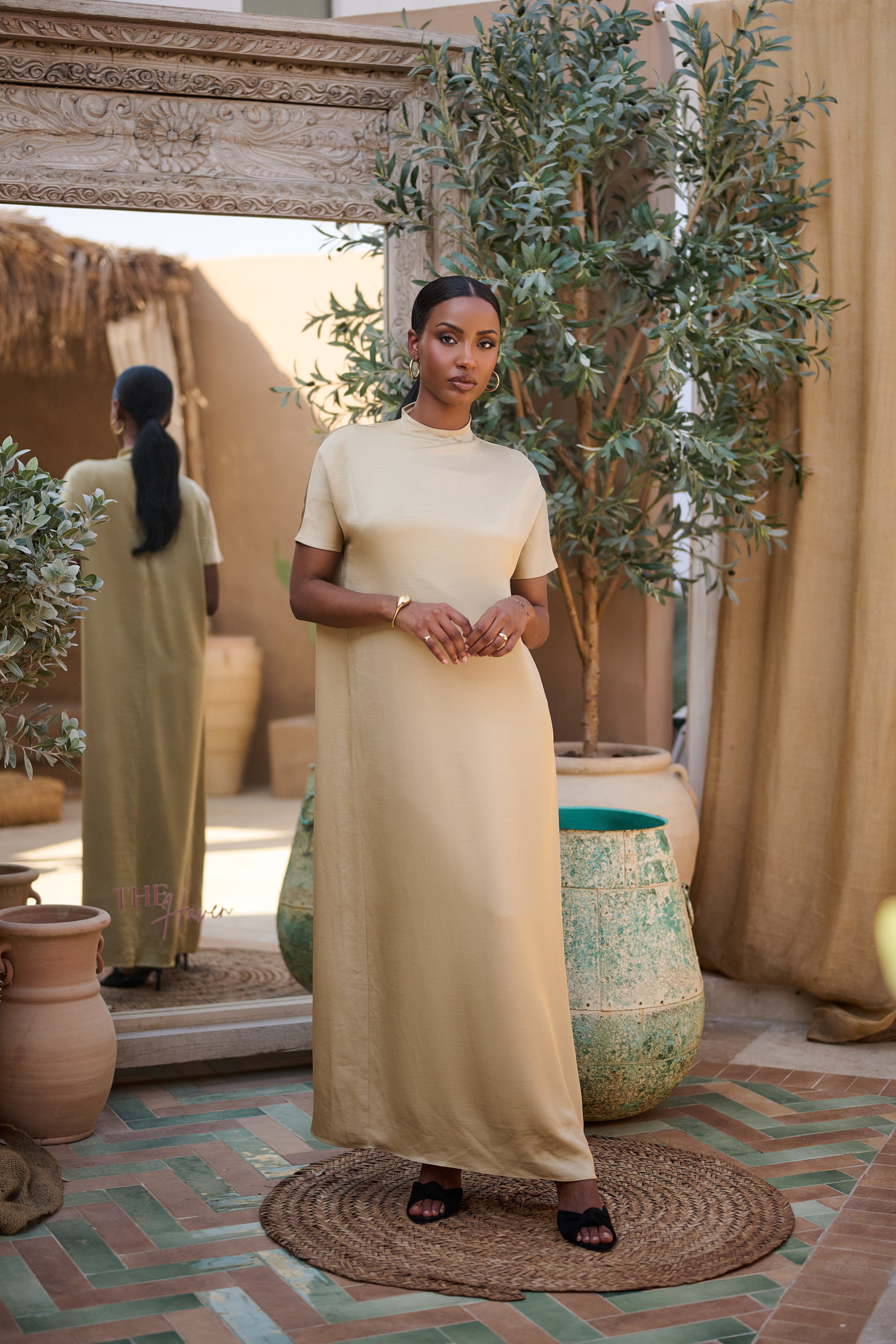 Antique Sand Slip Dress  linaziada