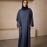 PRE-ORDER Classic Blends Closed Abaya - Denim Blue