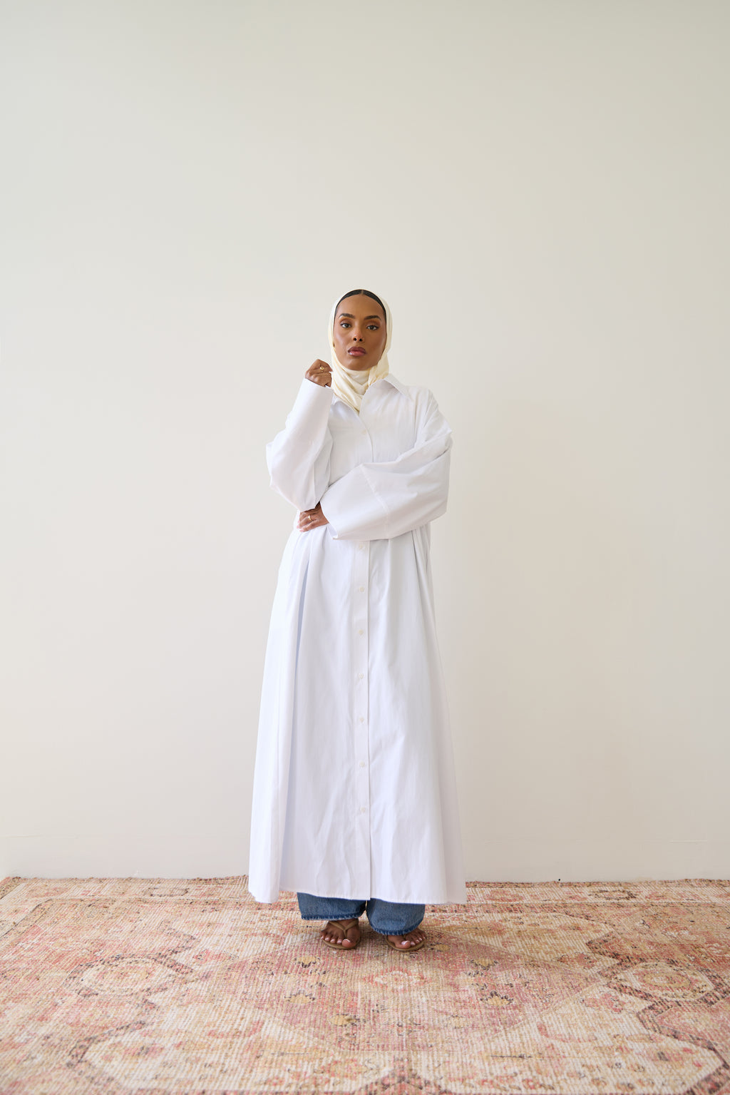 Porcelain White Shirt Dress