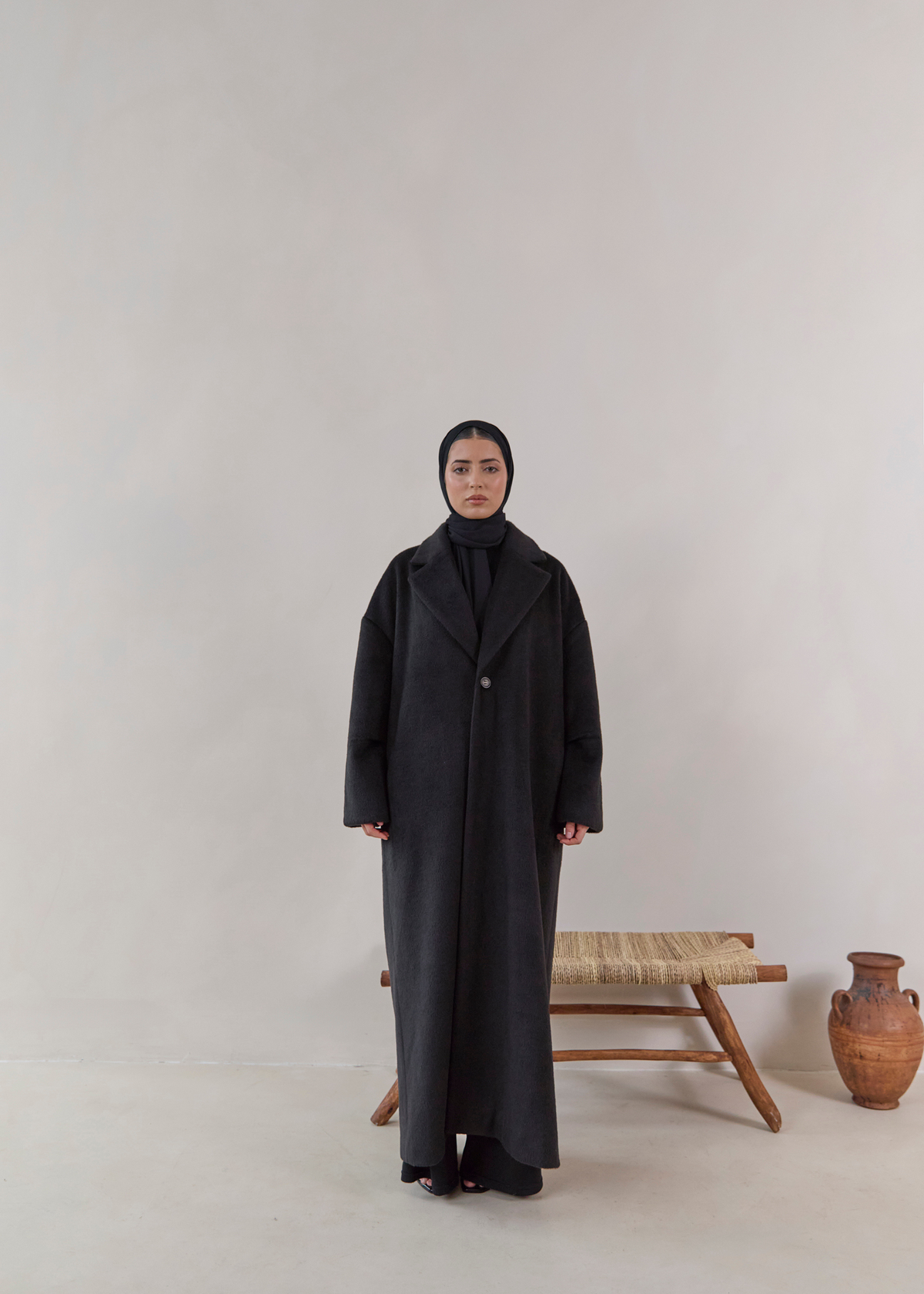 Midnight Noir Abaya Coat