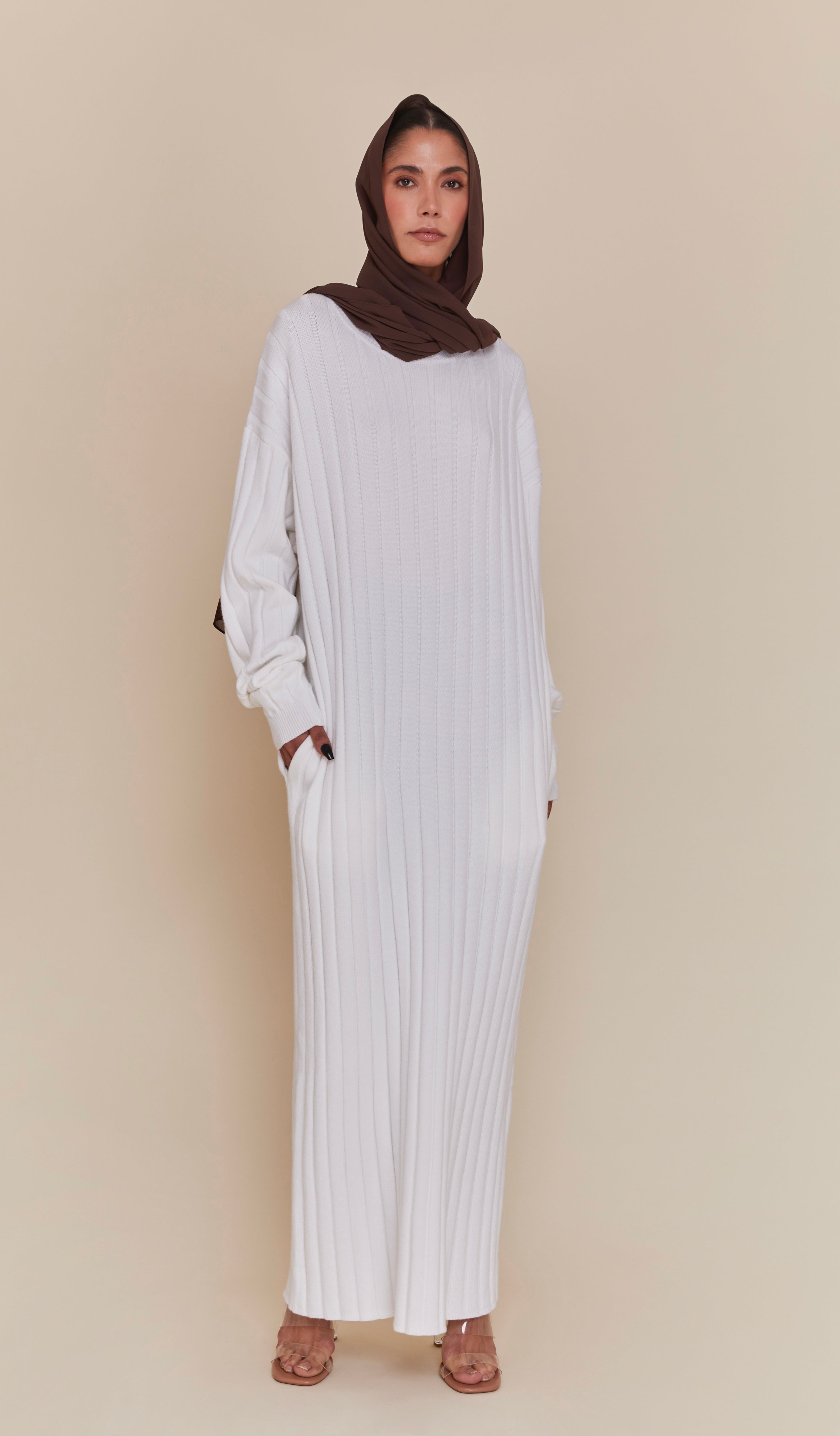 Dania Knit Maxi Dress - White