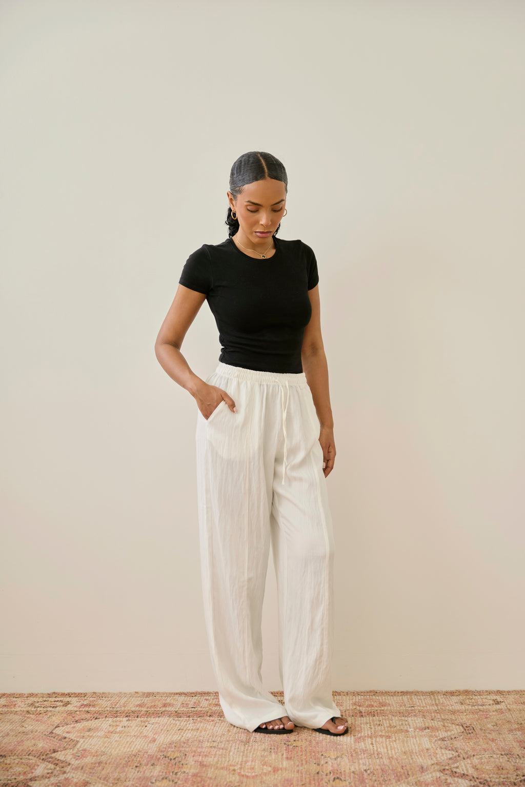 Porcelain Wide Leg Pant