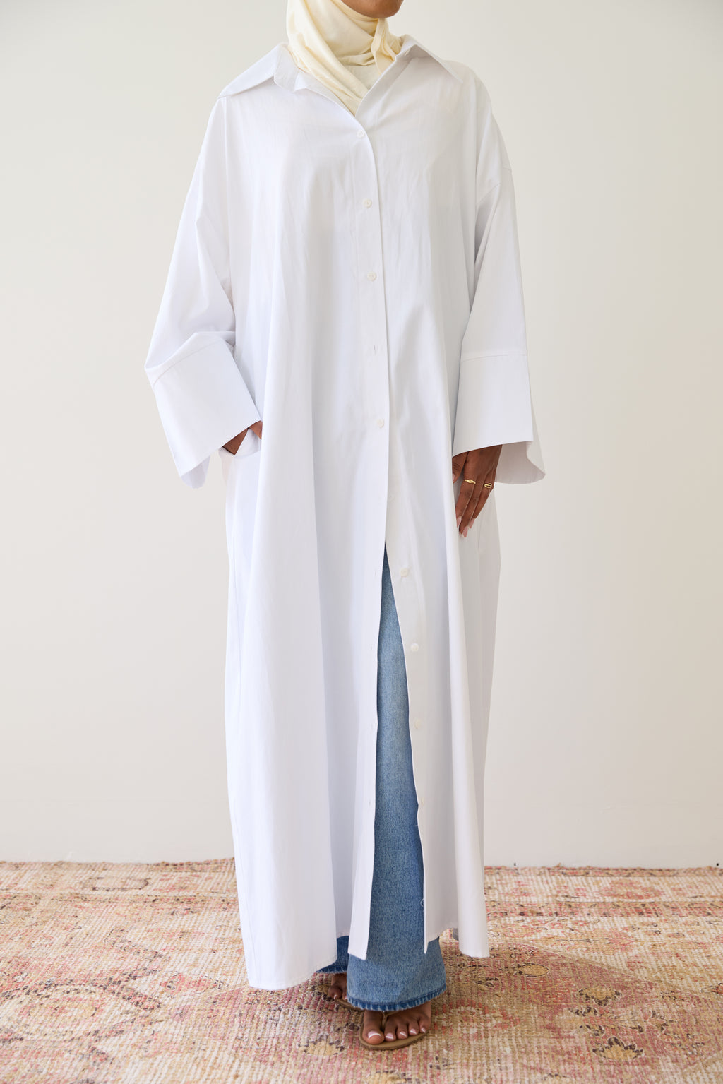 Porcelain White Shirt Dress