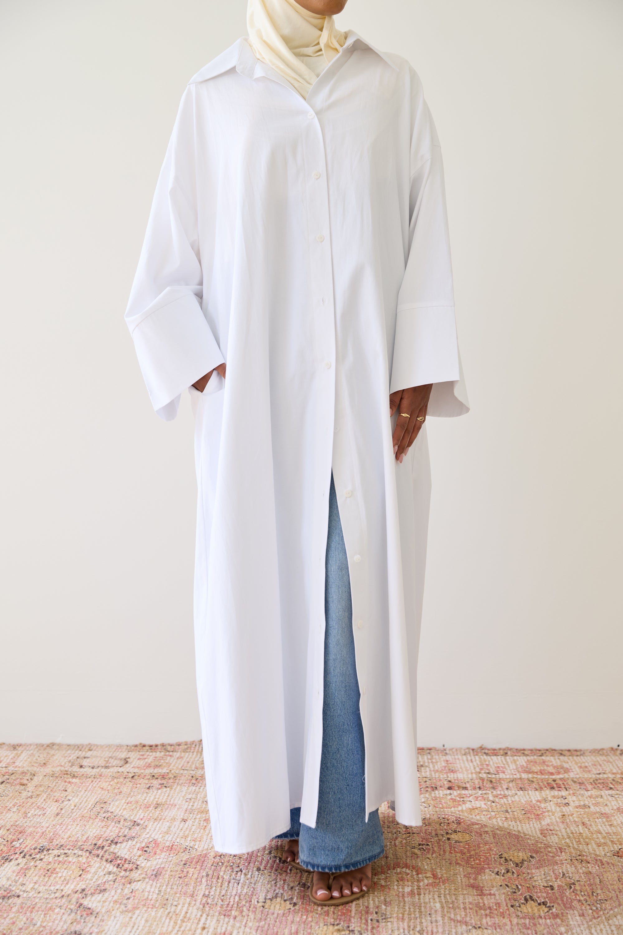 Porcelain White Shirt Dress