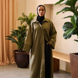 Khaki Maxi Shirt Dress