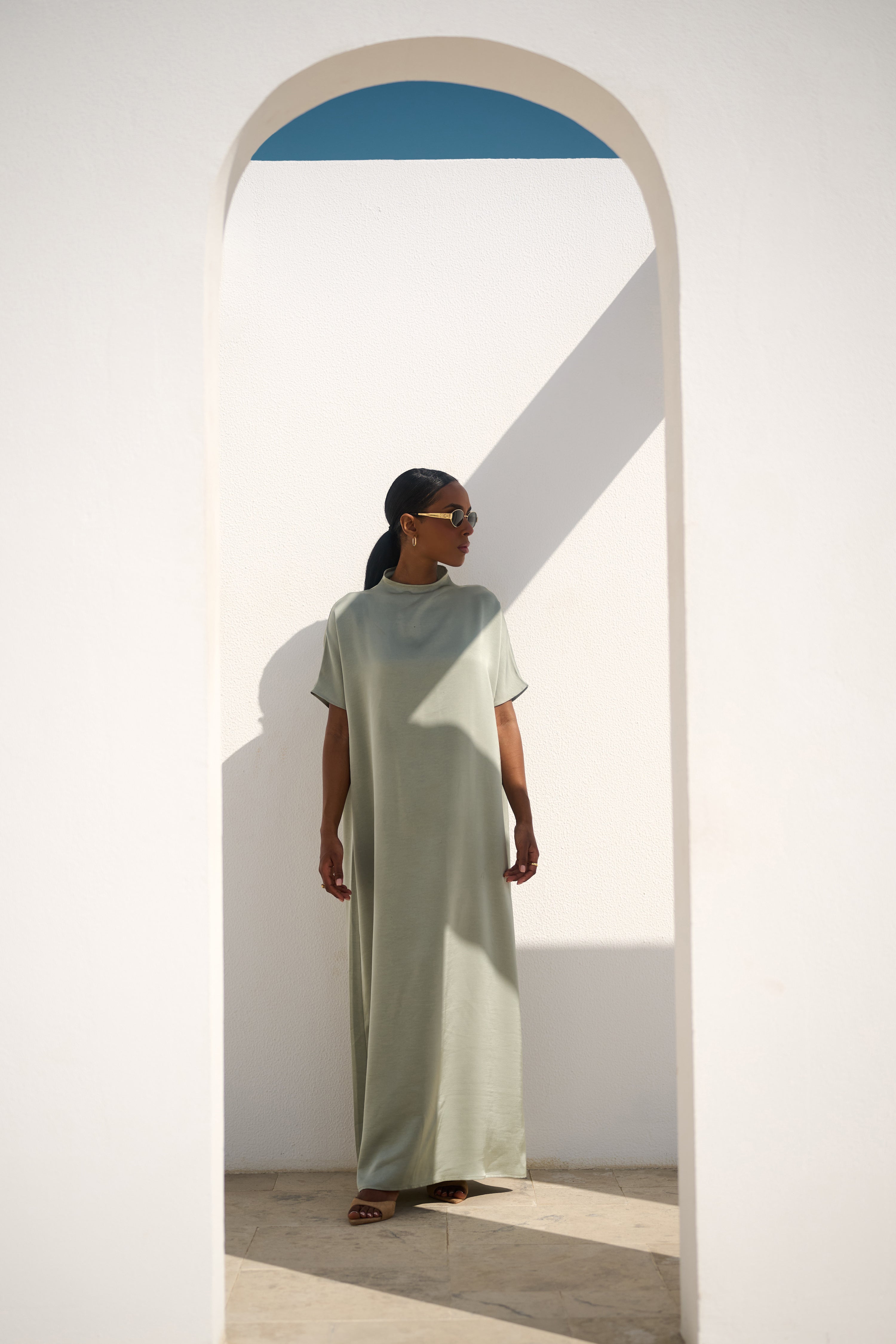 Silver Sage Slip Dress