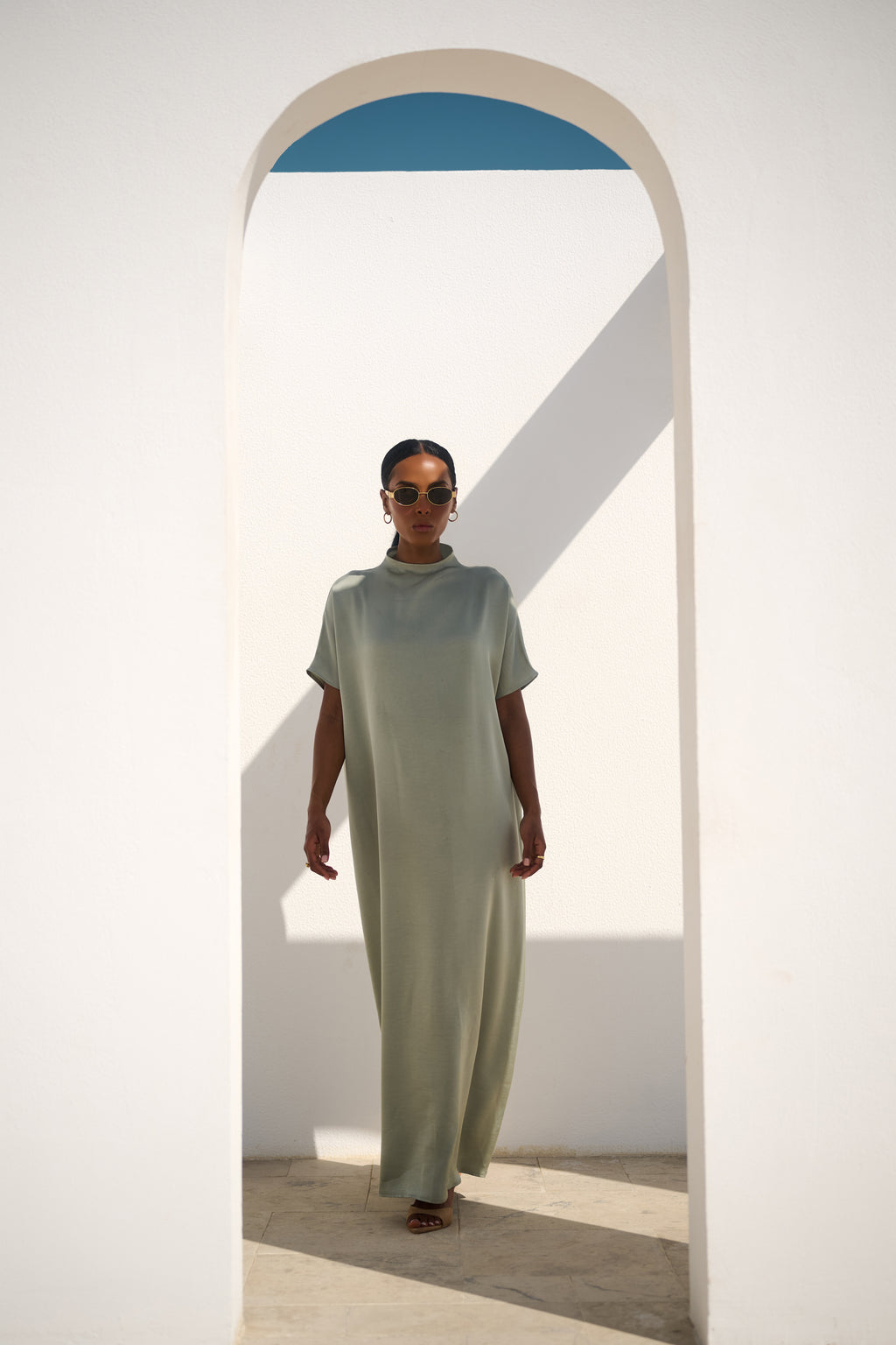 Silver Sage Slip Dress