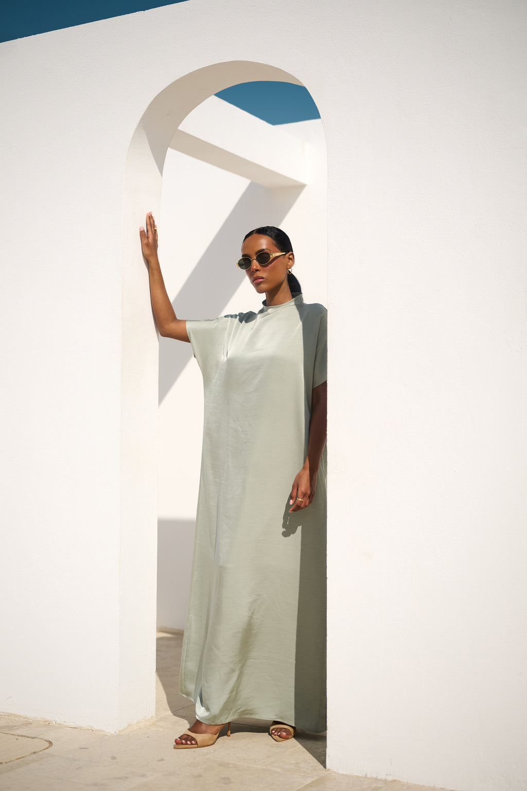 Silver Sage Slip Dress