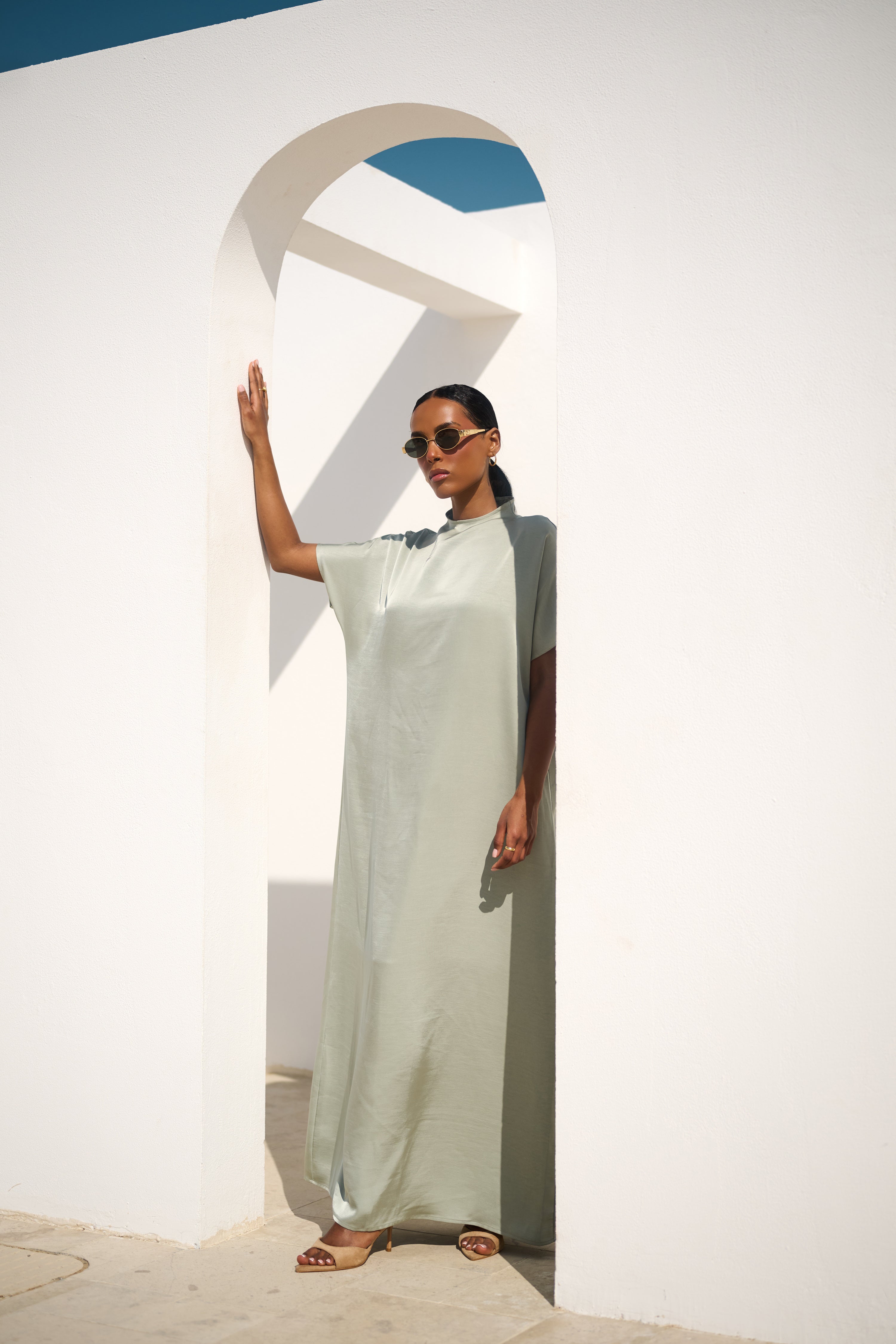 Silver Sage Slip Dress