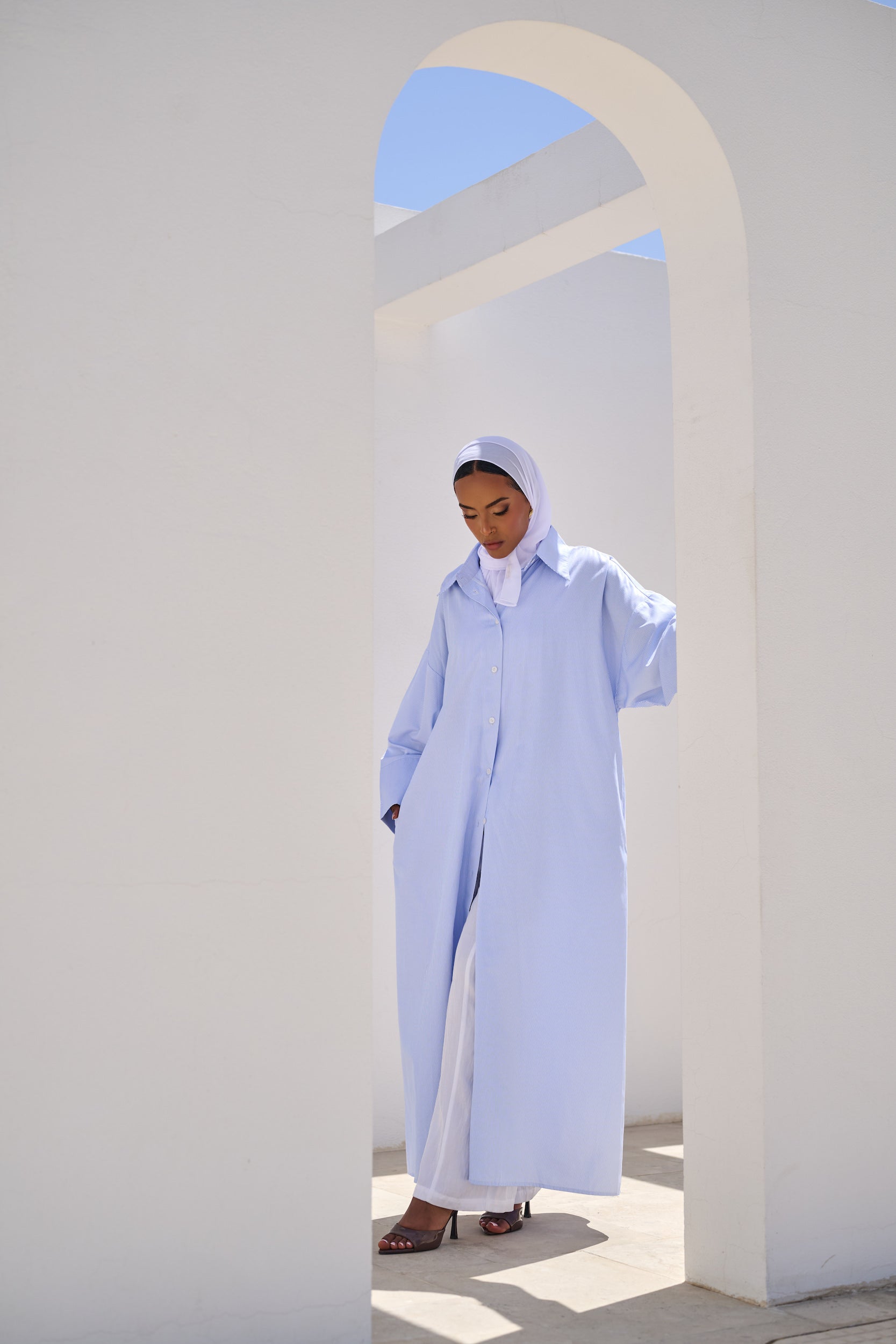 Cloud Blue Shirt Dress
