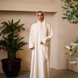 Classic Blends Closed Abaya - Oatmeal