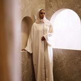 Classic Blends Open Abaya - Oatmeal