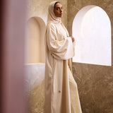 Classic Blends Open Abaya - Oatmeal