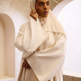 Classic Blends Open Abaya - Oatmeal