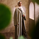 Classic Blends Open Abaya - Peanut Brown