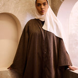 Classic Blends Open Abaya - Walnut Brown