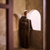 Classic Blends Open Abaya - Walnut Brown