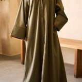 Khaki Maxi Shirt Dress