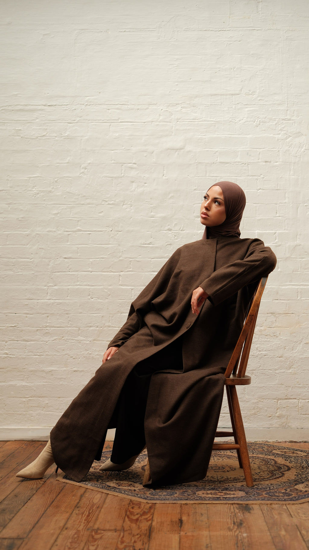 Sepia Brown Abaya Coat
