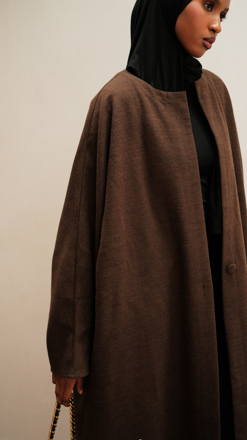 Sepia Brown Abaya Coat