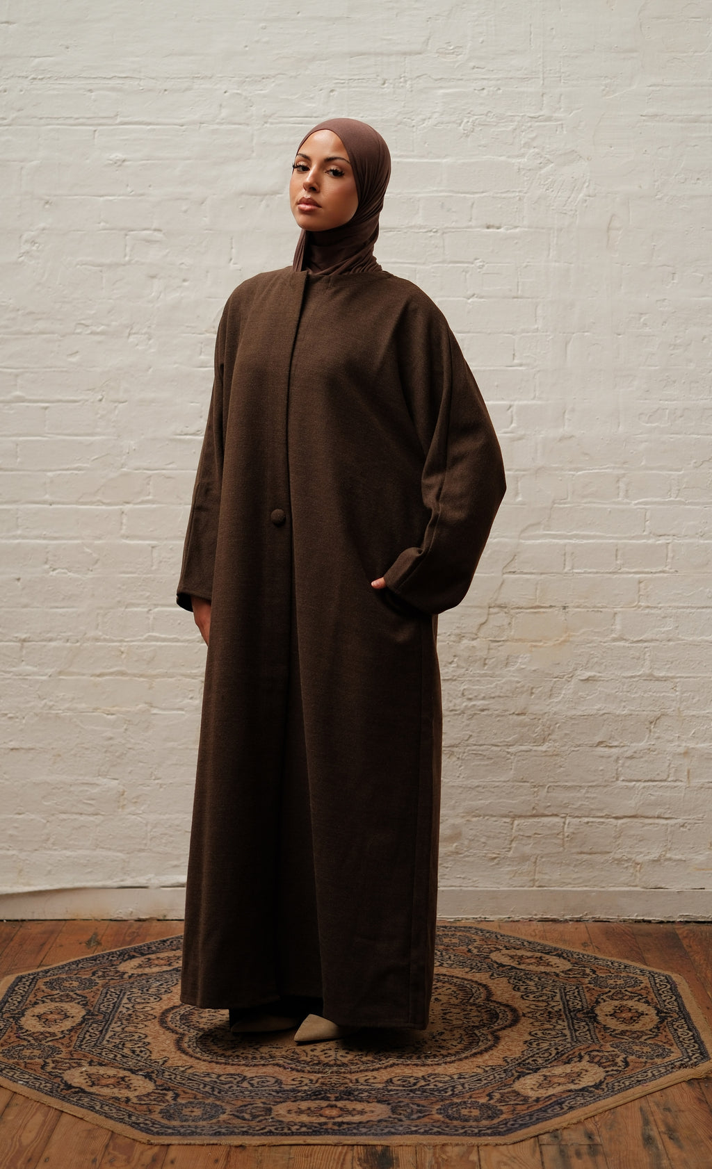 Sepia Brown Abaya Coat