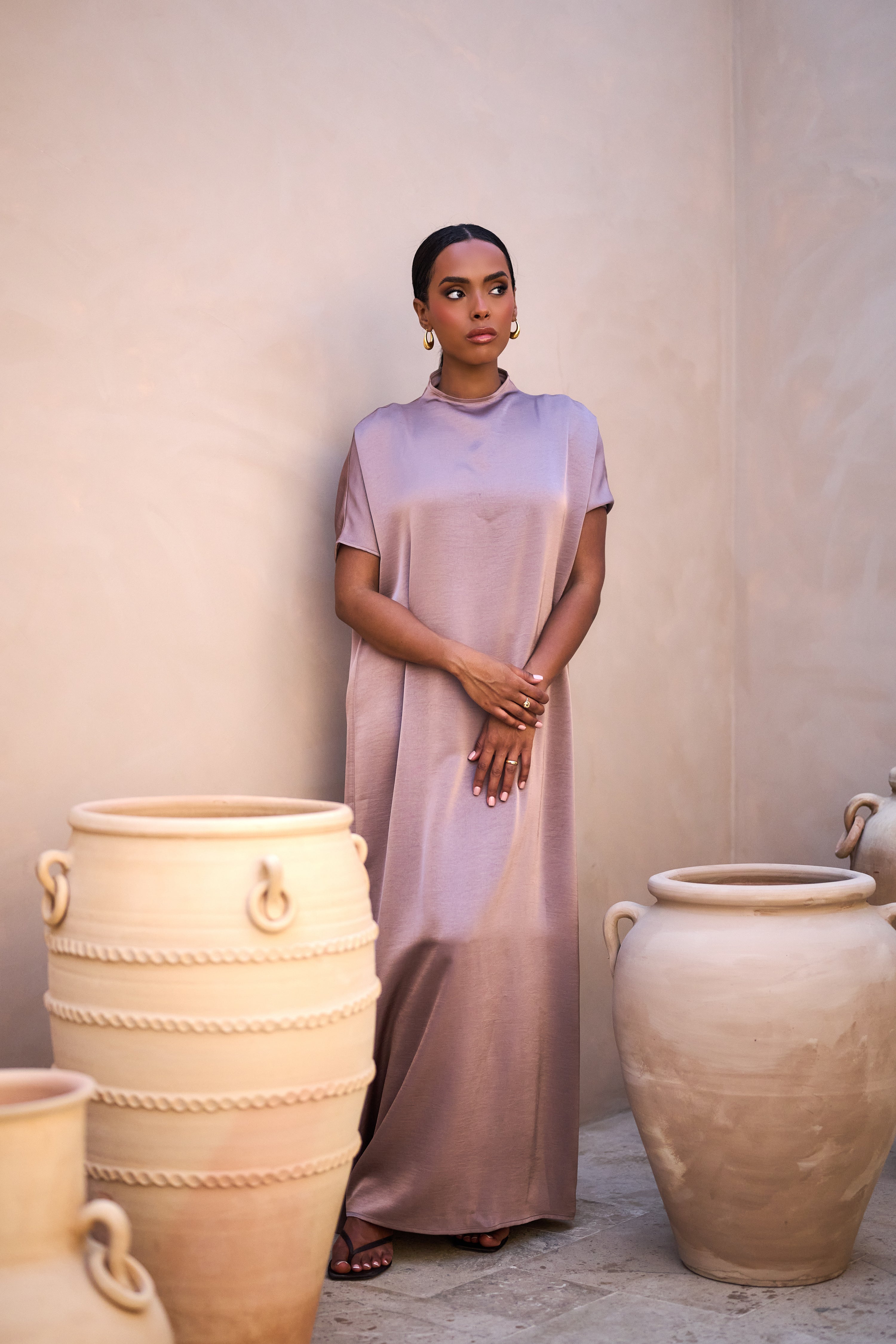 Dusky Muave Slip Dress