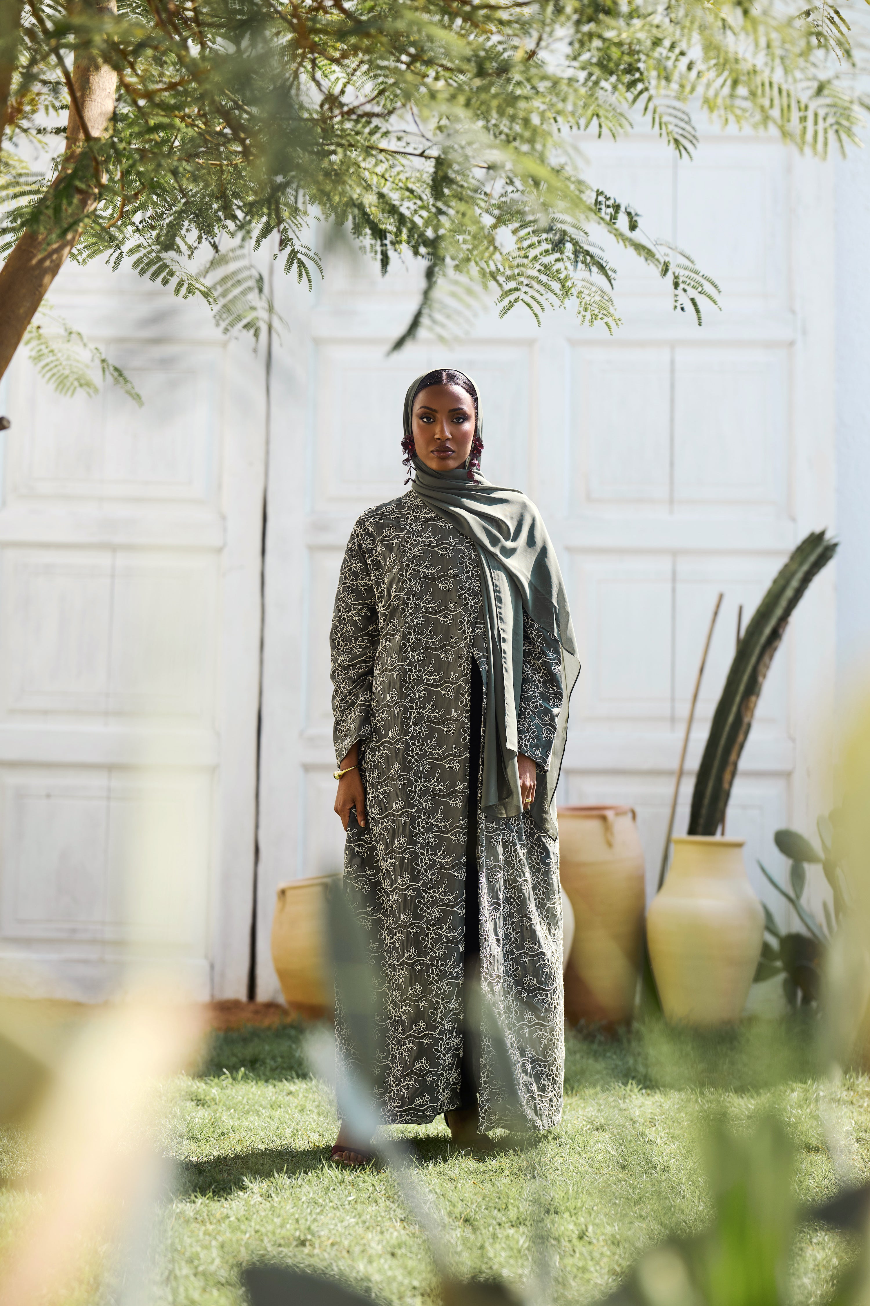 Zahara Deep Olive Abaya