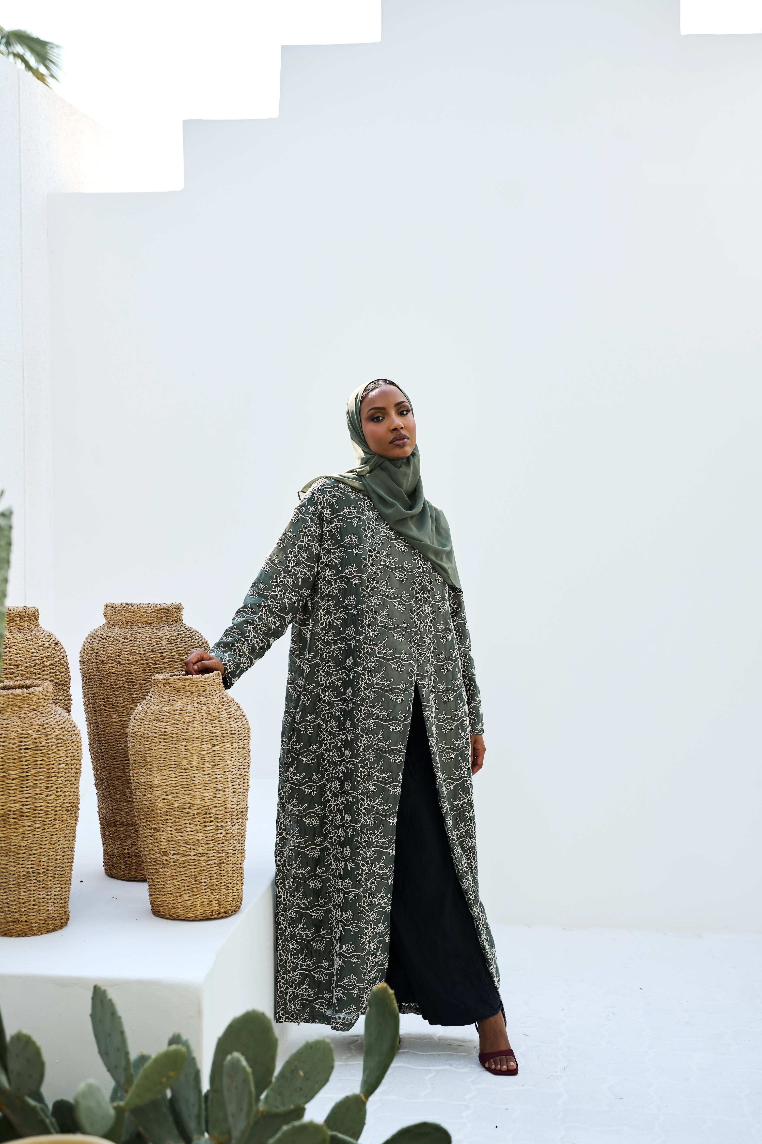 Zahara Deep Olive Abaya