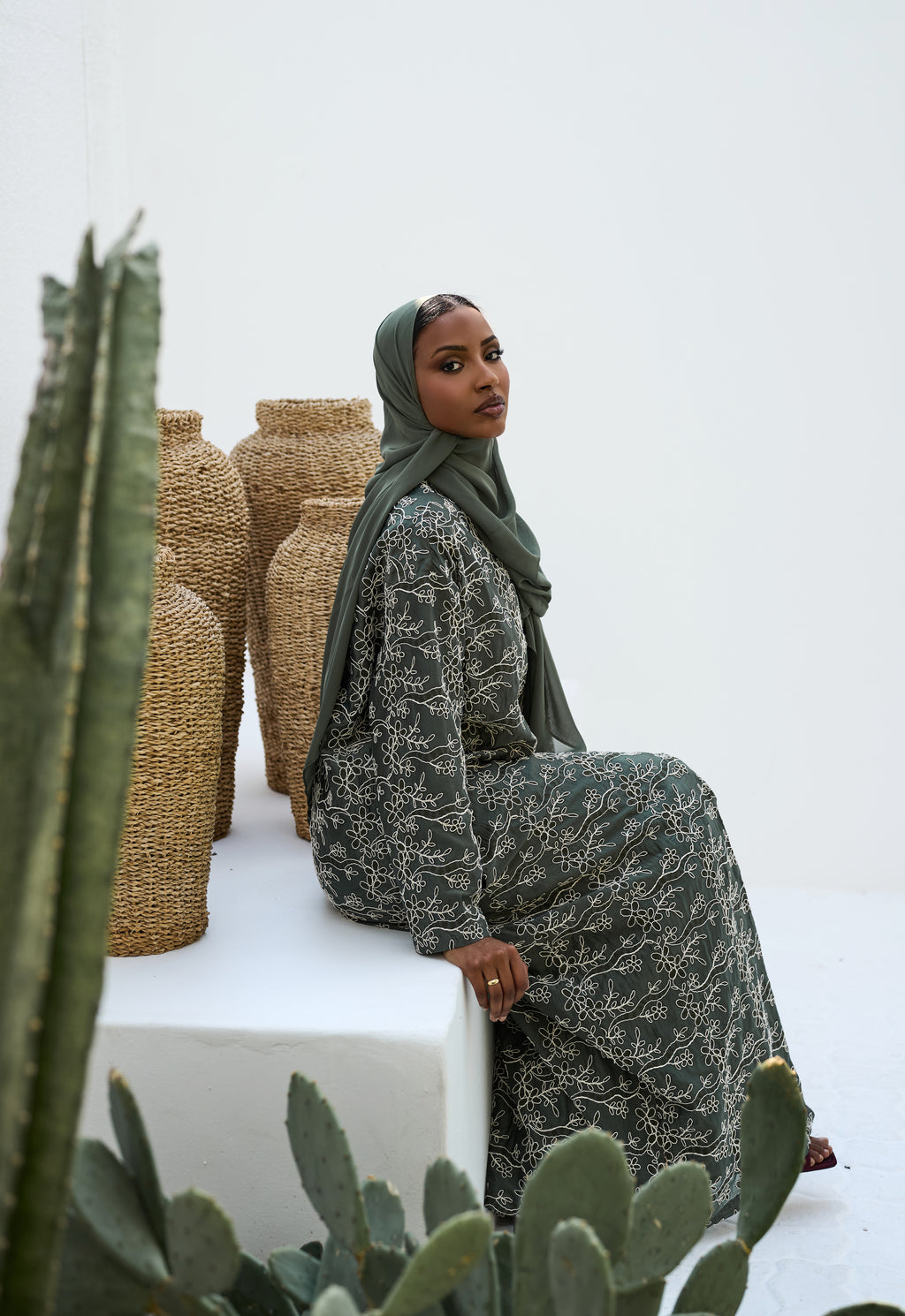 Zahara Deep Olive Abaya