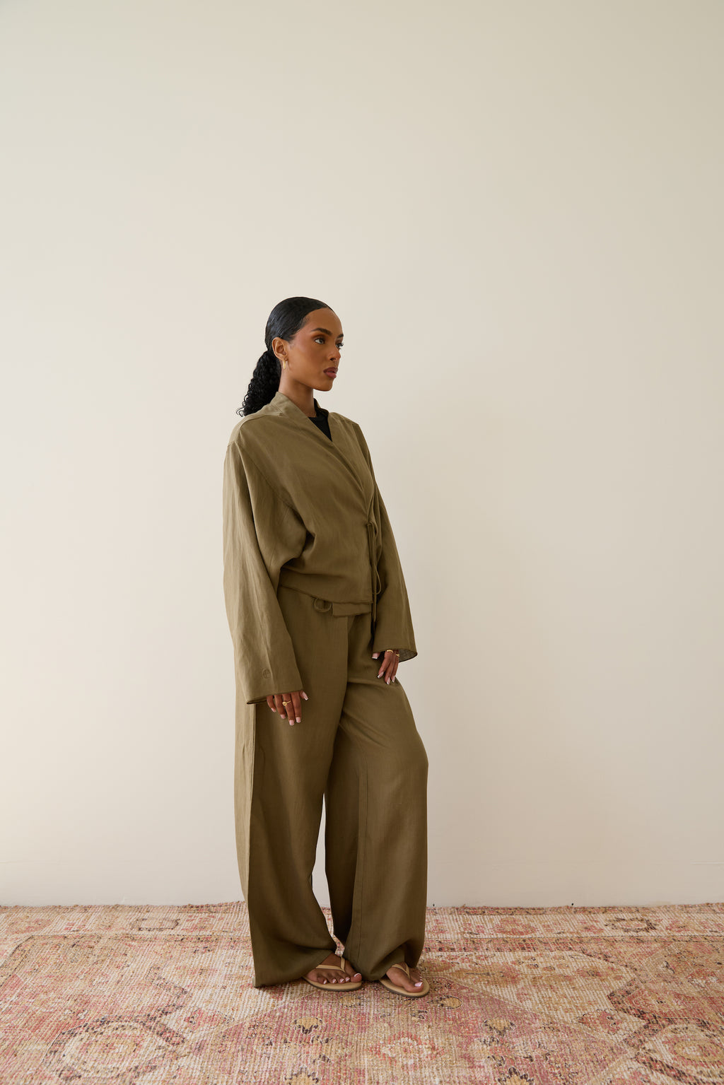 Desert Moss Wrap Top