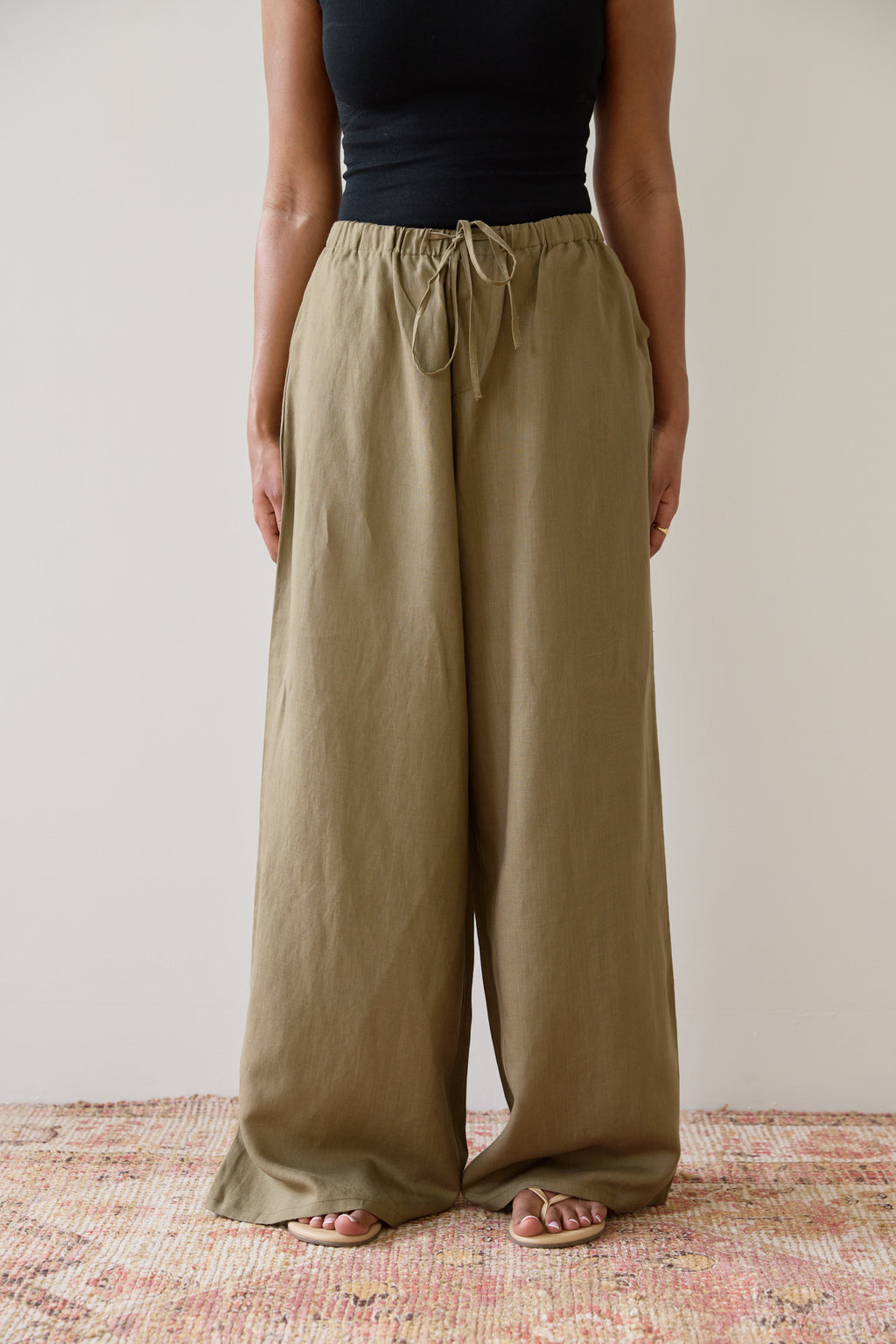 Desert Moss Wide Leg Trousers