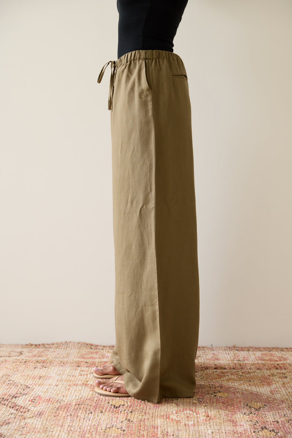 Desert Moss Wide Leg Trousers