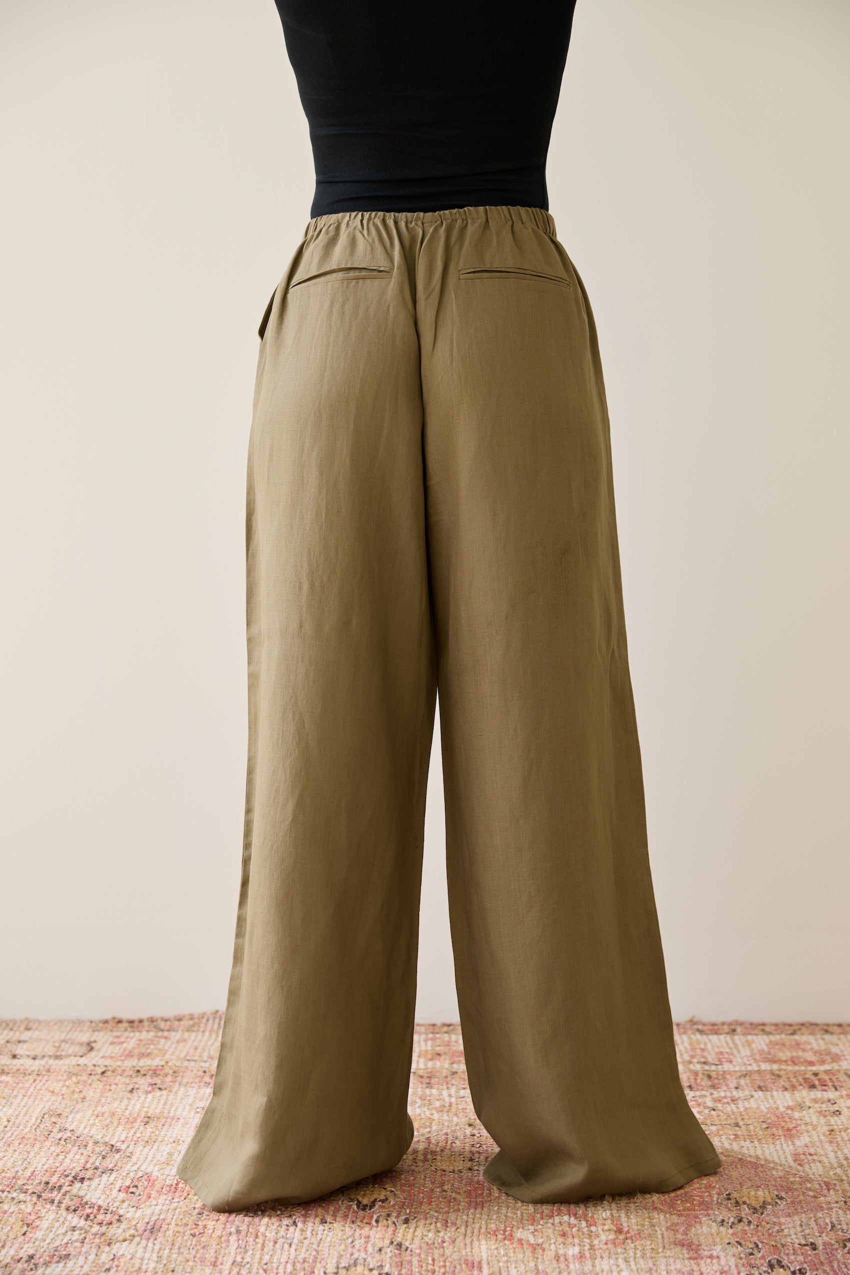 Desert Moss Wide Leg Trousers