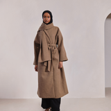 Textured Brown Maxi Coat