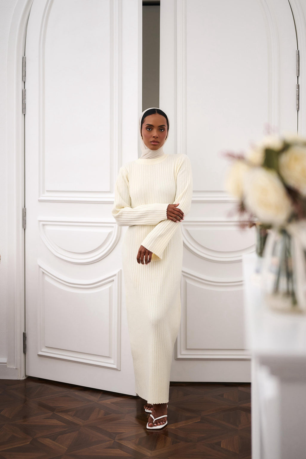 Porcelain Ivory Knit Dress