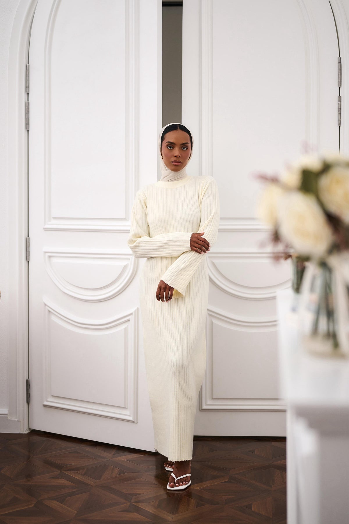 Porcelain Ivory Knit Dress