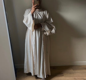 Classic Blends Open Abaya - Oatmeal