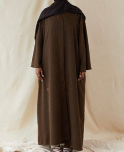 Classic Blends Open Abaya - Walnut Brown