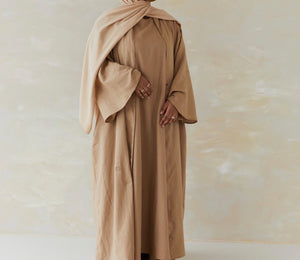 Quartz Sand Open Abaya - Camel Beige