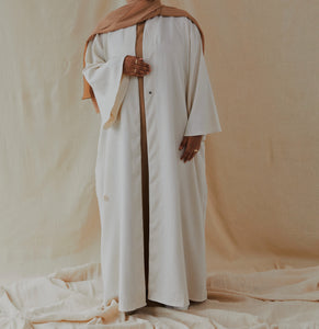 Classic Blends Open Abaya - Oatmeal