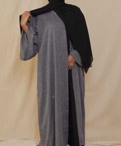 Classic Blends - Open Abaya Charcoal Grey