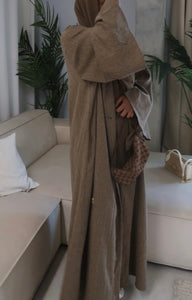 Classic Blends Open Abaya - Peanut Brown
