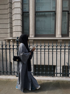 Classic Blends - Open Abaya Charcoal Grey