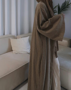 Classic Blends Open Abaya - Peanut Brown