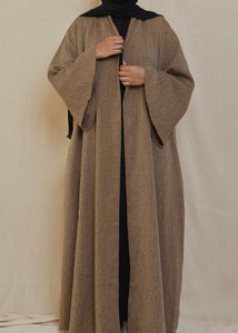 Classic Blends Open Abaya - Peanut Brown