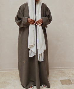Classic Blends Closed Abaya - Khaki Green