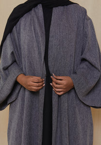 Classic Blends - Open Abaya Charcoal Grey